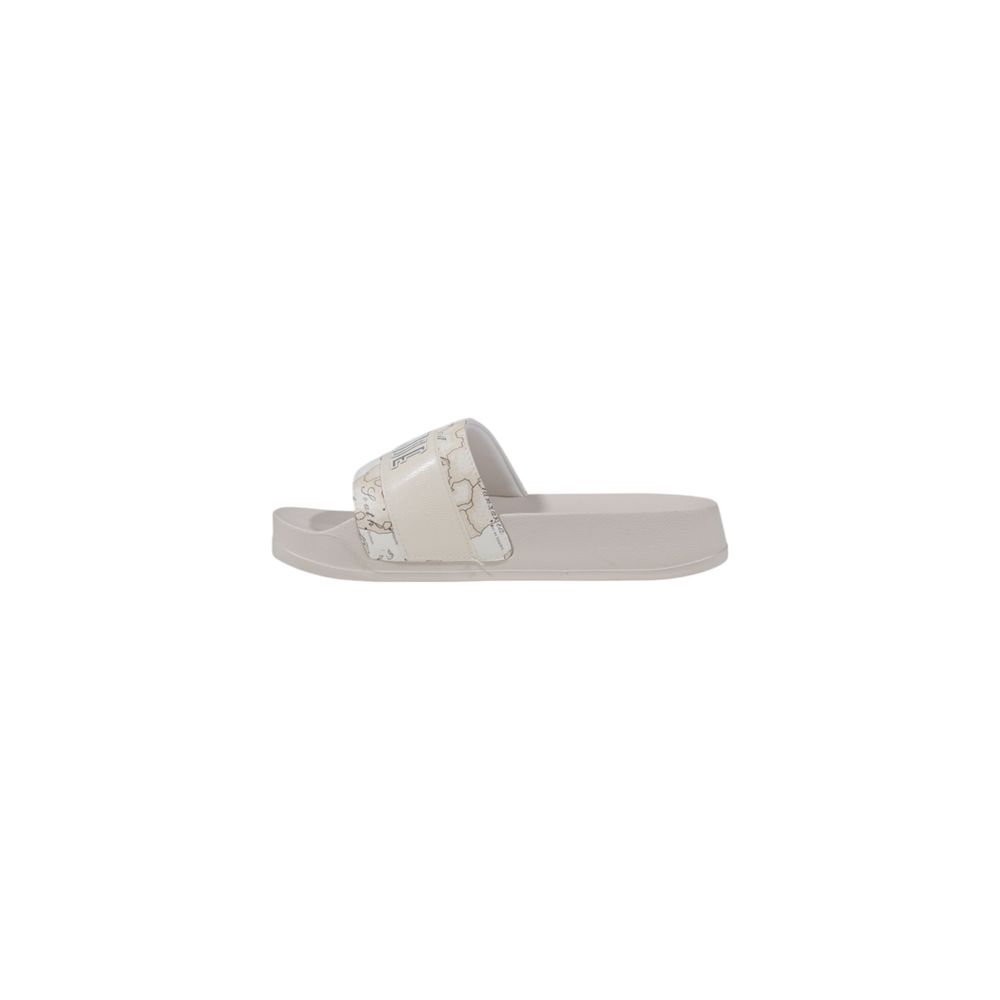 Alviero Martini Prima Classe White Polyethylene Slippers, elegant women's slide sandals, perfect for summer relaxation and style.