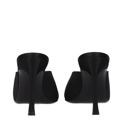 Amina Muaddi Black Satin Pumps