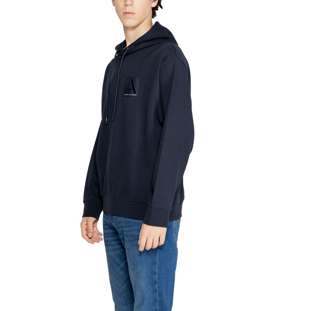 Armani Exchange Blue Cotton Hoodie