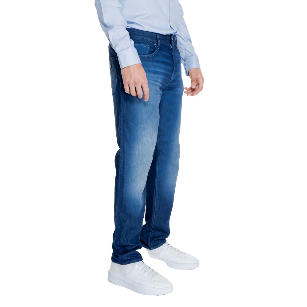 Armani Exchange Blue Cotton Skinny Pants