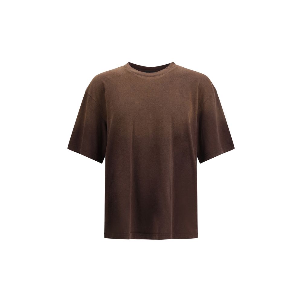 Axel Arigato Brown Cotton Sportswear - Bubble Reverse T-Shirt in organic cotton with faded effect and back print.