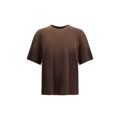 Axel Arigato Brown Cotton Sportswear - Bubble Reverse T-Shirt in organic cotton with faded effect and back print.