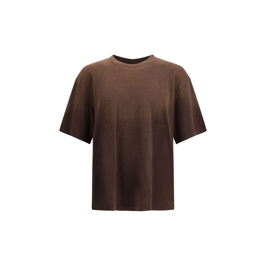 Axel Arigato Brown Cotton Sportswear - Bubble Reverse T-Shirt in organic cotton with faded effect and back print.
