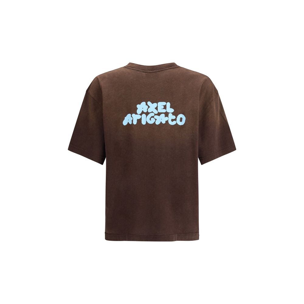 Axel Arigato Brown Cotton Sportswear with printed back, relaxed fit, organic cotton and hemp blend, unique faded color effect