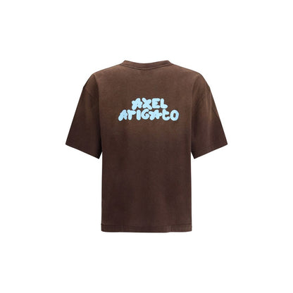 Axel Arigato Brown Cotton Sportswear with printed back, relaxed fit, organic cotton and hemp blend, unique faded color effect