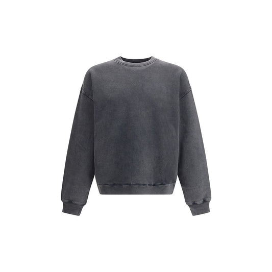 Axel Arigato Gray Cotton Sweatshirt with oversized fit and appliquéd letter patches, sustainable 100% organic cotton for a stylish look.