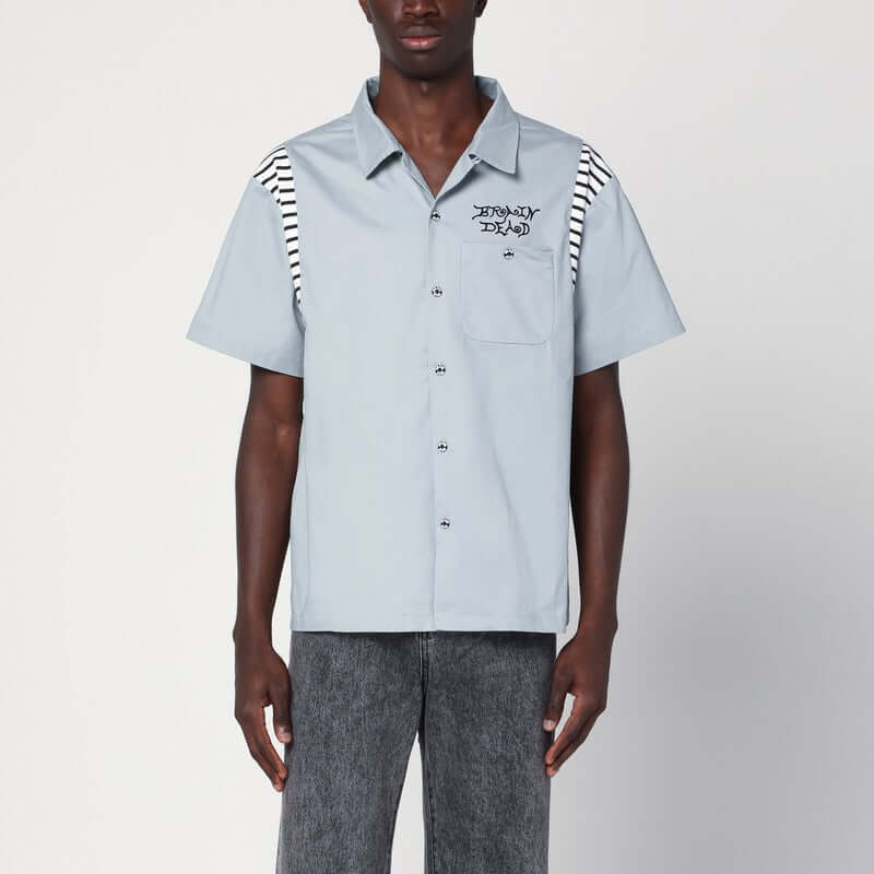 Brain Dead Grey/blue cotton shirt BDS25T040042CO/Q_BRAID-ST_323