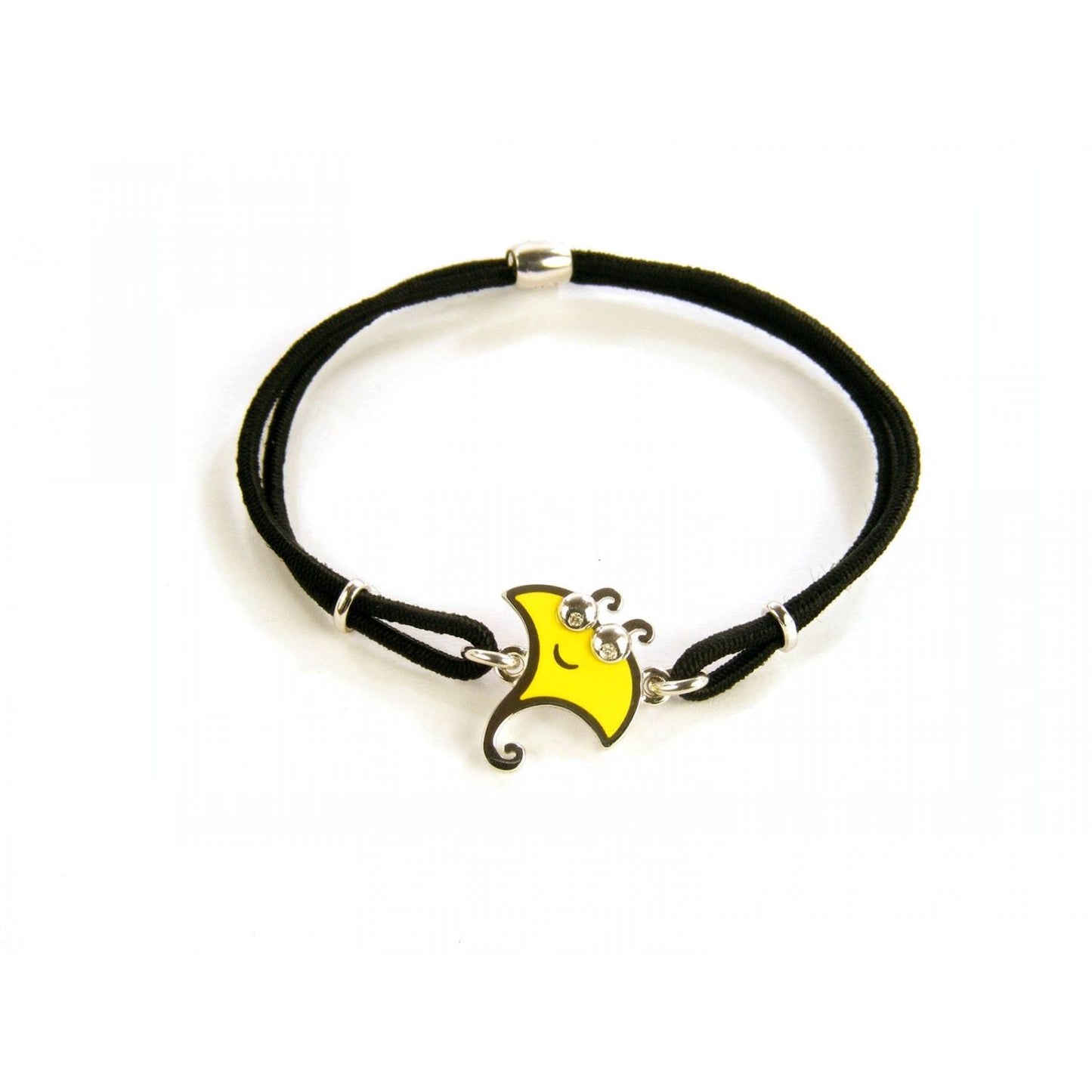 BRACCIALI CHANTECLER MOD. 35592 One size - unique yellow pendant on sleek black cord bracelet