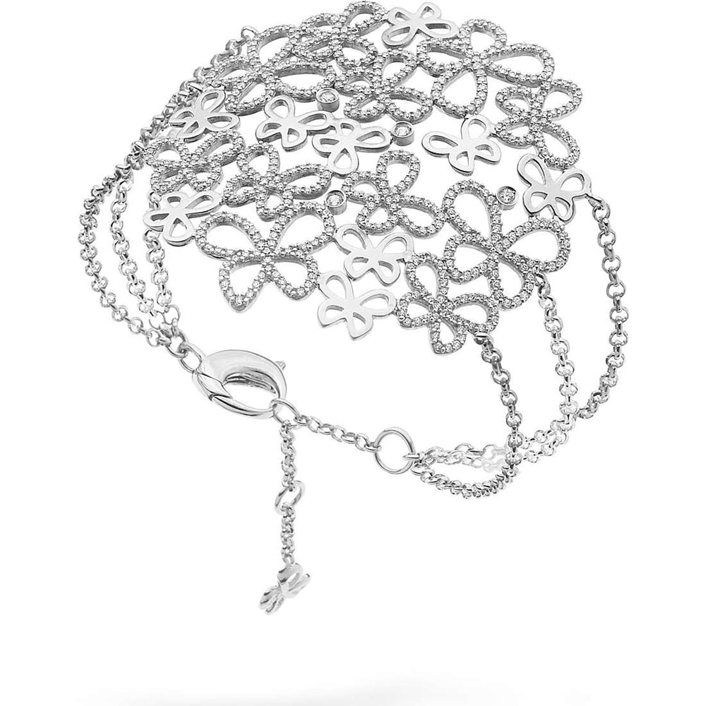 Intricate floral design bracelet, BRACCIALI COMETE MOD. BRA134, with silver finish and elegant pattern for stylish accessory.