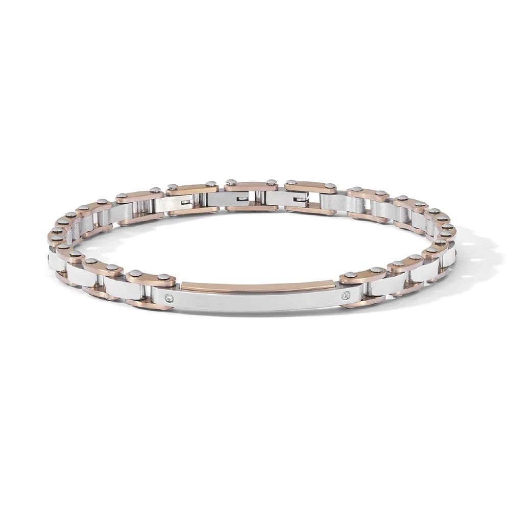 Elegant BRACCIALI COMETE MOD. UBR1238 bracelet in silver and rose accents displayed on a white background.