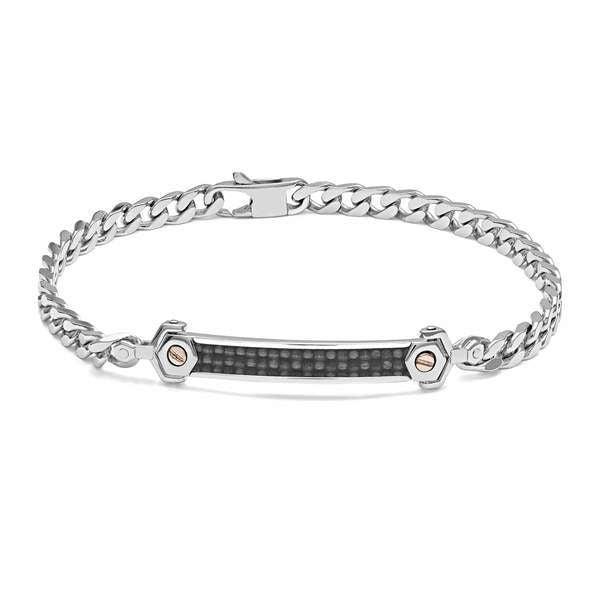 BRACCIALI COMETE MOD. UBR963 - Elegant silver bracelet with chain link design