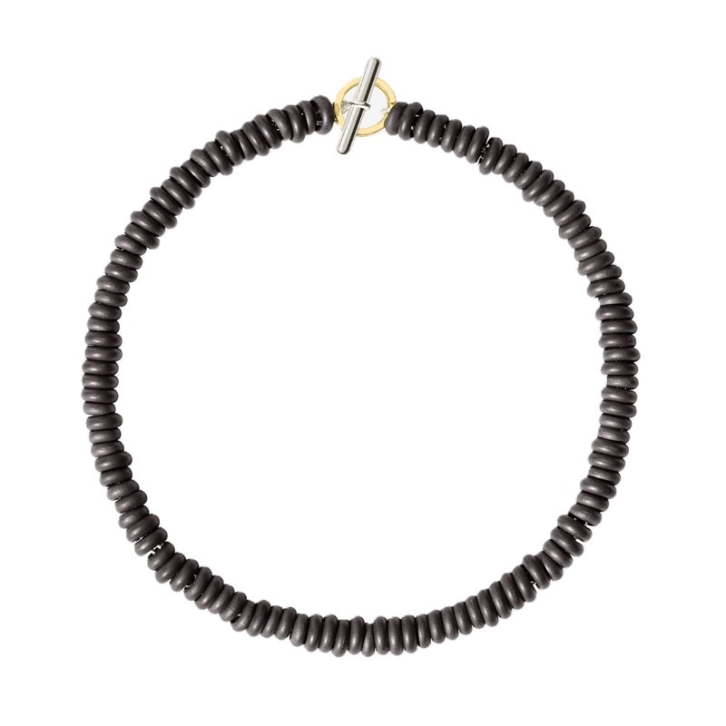 BRACCIALI DODO MOD. DBB9004RONDE000MXXL beaded bracelet with toggle clasp in black