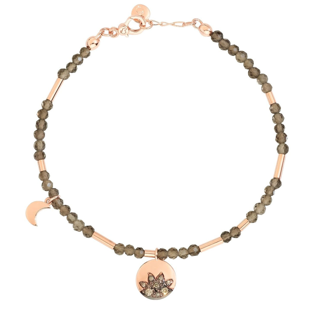 BRACCIALI DODO MOD. DBC2007MOSUNQF09RL elegant beaded bracelet with moon charm and rose gold details.