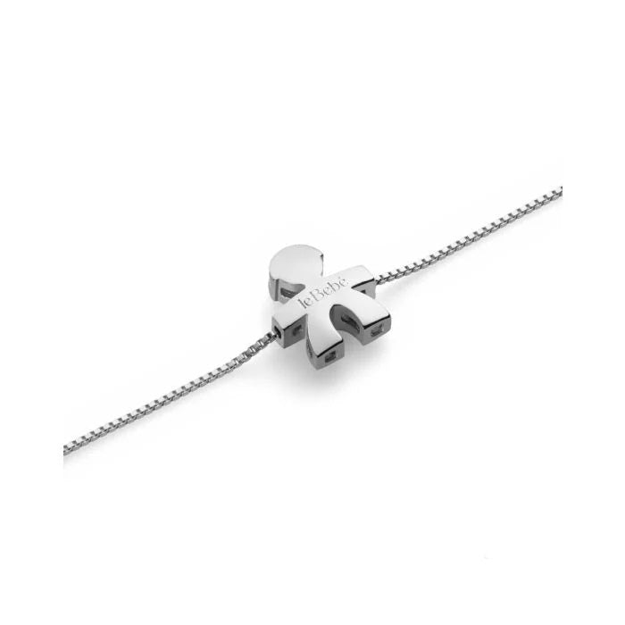 BRACCIALI LE BEBE MOD. LBB932 silver bracelet with baby-shaped charm on a chain
