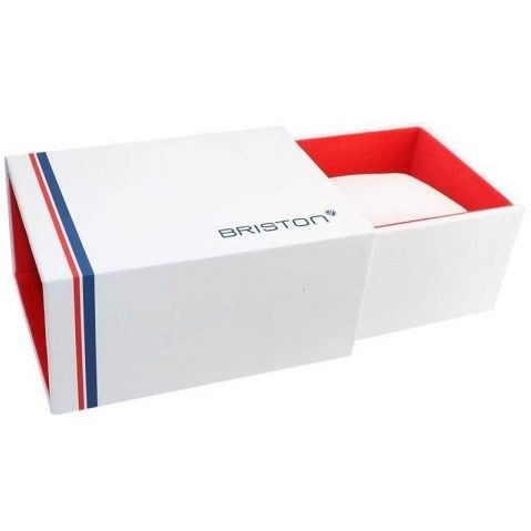 BRISTON WATCHES Mod. 17536.SA.T.2.NT. packaging box with red interior and branded logo on white exterior.
