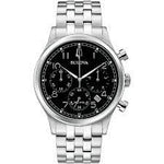 BULOVA Mod. PRECICIONIST watch, elegant design with black dial and silver strap, showcasing luxury craftsmanship.