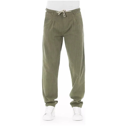 Baldinini Trend Army Cotton Men Chino Trousers