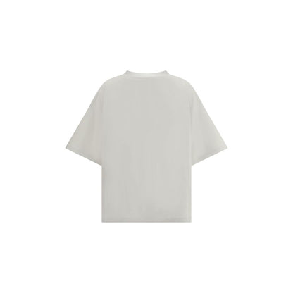 Back view of Balenciaga Gray Cotton T-Shirt with oversized fit and ribbed crew neck.