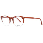 Bally Brown Unisex Glasses Frame in brown plastic half-rim design, size 47-20-145 with demo lenses, round style, includes branded case.