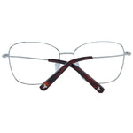 Bally Burgundy Women Optical Frames, square style, metal full-rim, shown from the back.