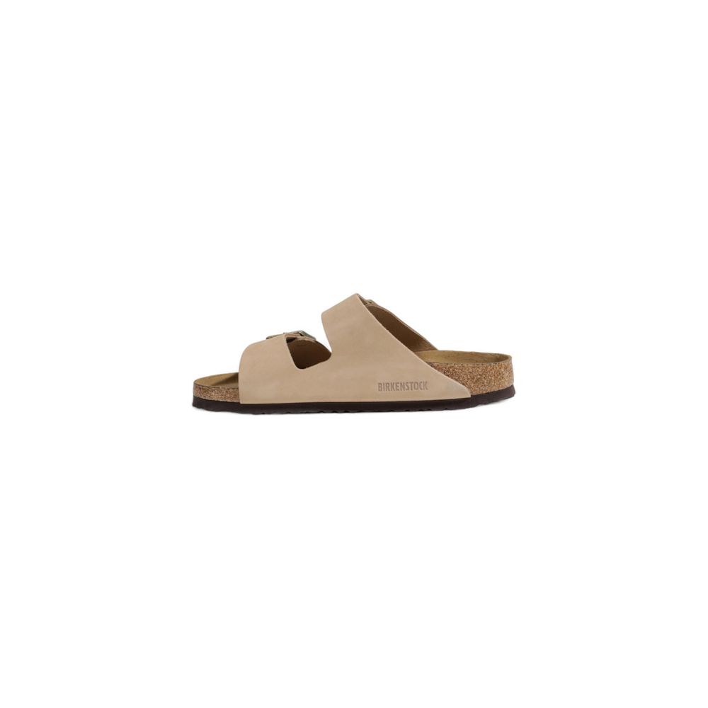 Birkenstock Beige Nubuc Leather Slippers