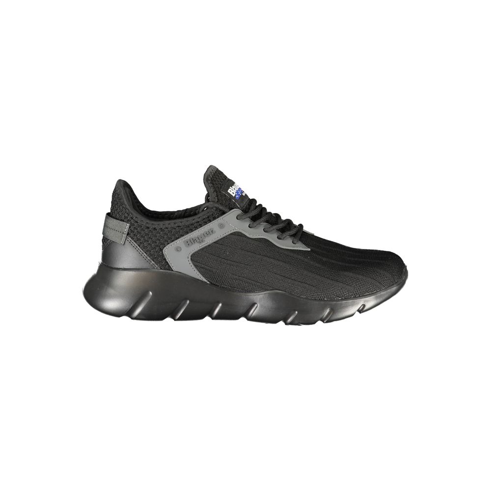 Blauer Black Polyester Men Sneaker 1728,67403481248,Athletic - Sneakers - Shoes,Black,Blauer,EU40/US7,EU41/US8,EU42/US9,EU43/US10,EU44/US11,EU45/US12,Men,New with tags,Shoes,Sneakers - Shoes
