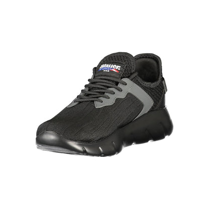 Blauer Black Polyester Men Sneaker 1728,67403481248,Athletic - Sneakers - Shoes,Black,Blauer,EU40/US7,EU41/US8,EU42/US9,EU43/US10,EU44/US11,EU45/US12,Men,New with tags,Shoes,Sneakers - Shoes