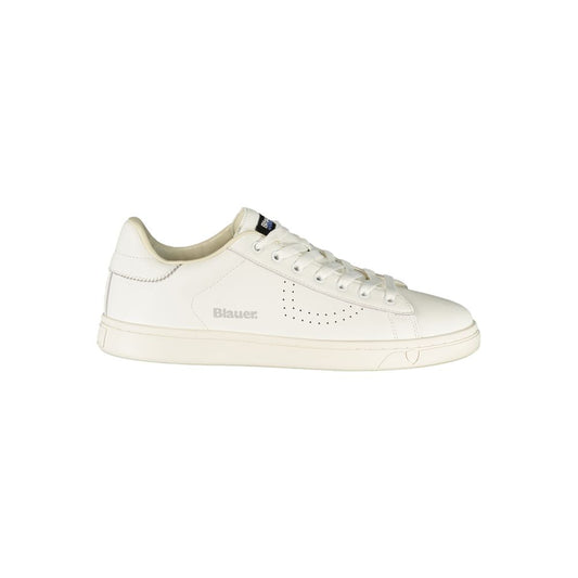 Blauer White Polyurethane Men's Sneaker 1728,67403481248,Blauer,EU40/US7,EU41/US8,EU42/US9,EU43/US10,EU44/US11,EU45/US12,Low Tops - Sneakers - Shoes,Men,New with tags,Shoes,Sneakers - Shoes,White