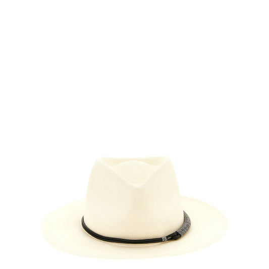 Brunello Cucinelli Beige Raffia Fedora Hat
