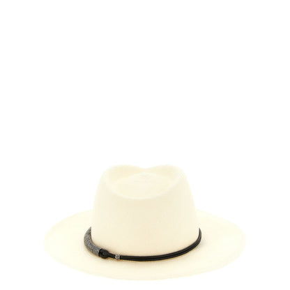 Brunello Cucinelli Beige Raffia Fedora Hat