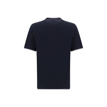 Brunello Cucinelli Blue Cotton T-Shirt