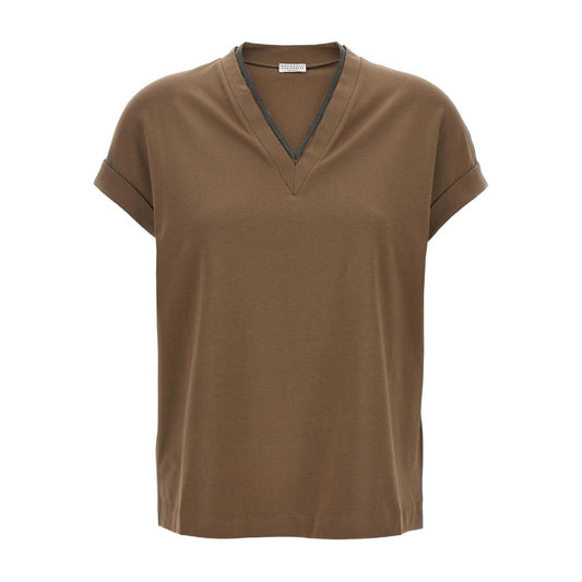 Brunello Cucinelli T-shirts and Polos Brown Topwear