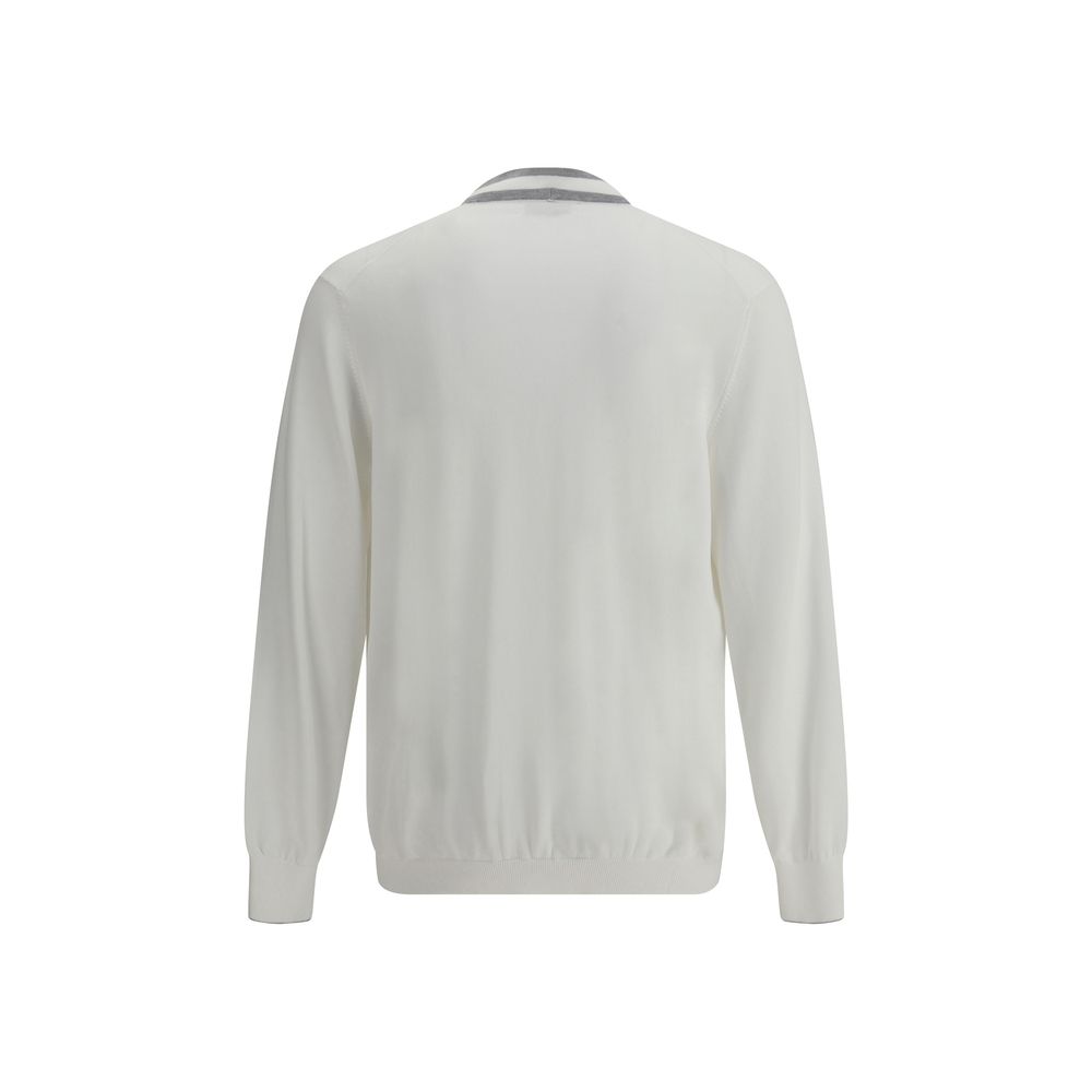 Brunello Cucinelli White Cotton Cardigan