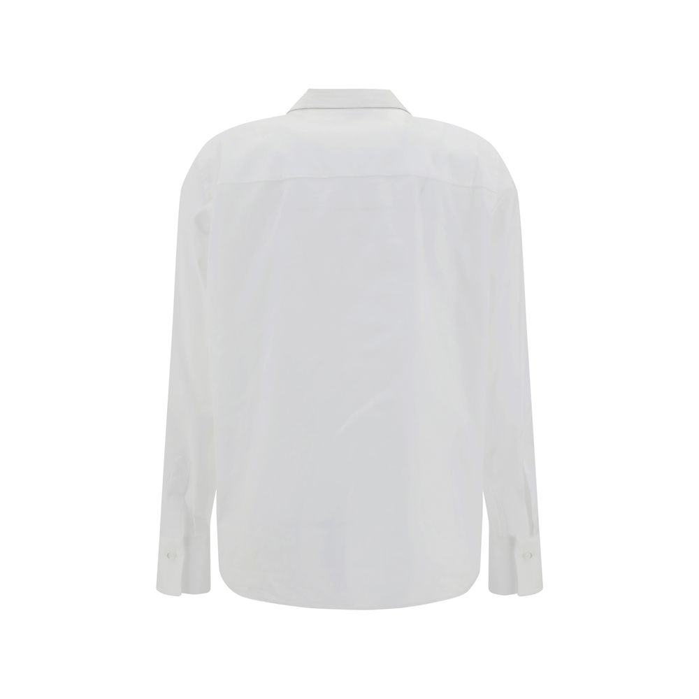 Back view of Brunello Cucinelli White Cotton Dress Shirt, showcasing monochrome design and elegant craftsmanship.