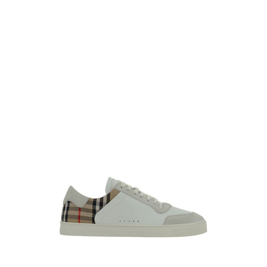 Burberry Stevie Sneakers with panelled design, lace-up fastening, suede detailing, and iconic Check Archive pattern, AW25.