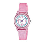 CASIO COLLECTION Mod. KID - PINK wristwatch, 5 ATM water resistant, 33mm aluminium case, pink fabric strap, quartz movement for babies