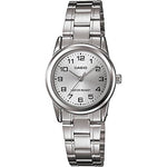 CASIO COLLECTION Mod. LADY 3H - SILVER wristwatch with stainless steel case and strap, quartz movement, water resistant to 3 ATM.