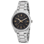 CASIO COLLECTION Mod. LADY DATE - BLACK. GOLD INDEXES wristwatch with metal strap, 5 ATM water resistance, in official packaging.