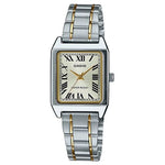 CASIO COLLECTION Mod. LADY TANK. SILVER&GOLD - CHAMPAGNE. METAL ALLOY WATCHES