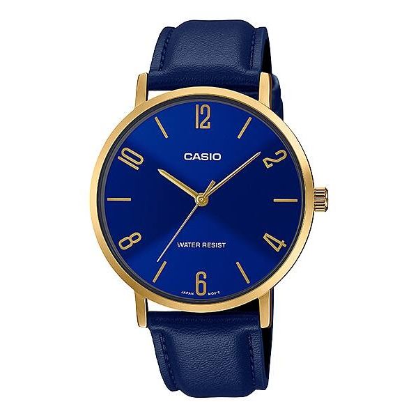 CASIO COLLECTION Mod. MINIMAL. LEATHER - BLUE
