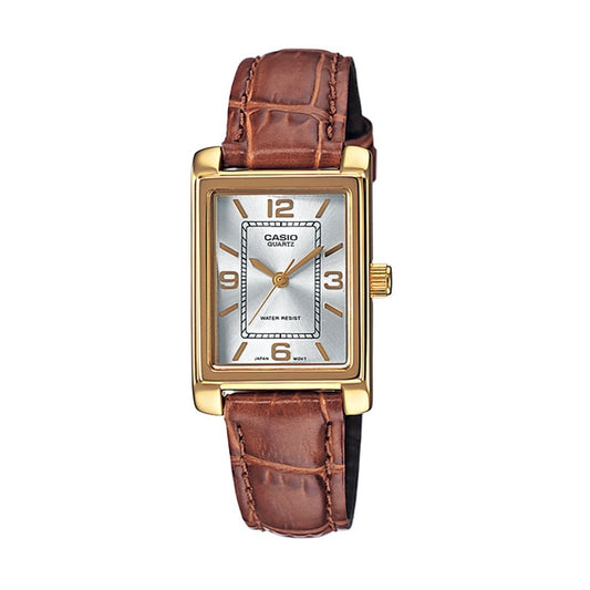 CASIO COLLECTION Mod. TANK. LEATHER - ARGENTEE WATCHES