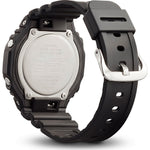 Back view of CASIO G-SHOCK Mod. OAK Black wristwatch with carbon & resin case, water resistant 20 ATM, resin strap, quartz movement.