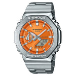CASIO G-SHOCK Mod. OAK G-STEEL VIVID ORANGE wristwatch with 20 ATM water resistance, quartz movement, stainless steel and resin. Ideal for gents.