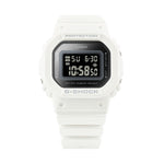 Alt Tag: CASIO G-SHOCK Mod. THE ORIGIN Small watch with white resin strap and multifunction display, 20 ATM water resistance, unisex design.