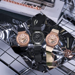 Elegant display of CASIO G-SHOCK WATCHES Mod. GM-S2110PG-4AER on a reflective surface, showcasing design and style.