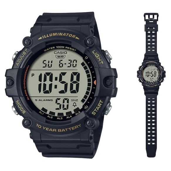 CASIO SPORT Mod. ILLUMINATOR WORLDTIME - XL STRAP wristwatch with resin strap and water resistance up to 10 ATM for gents.