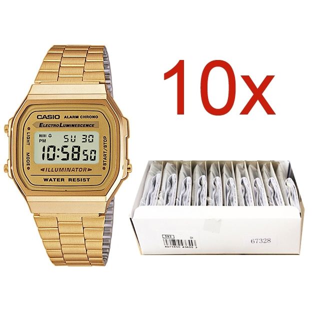 CASIO VINTAGE Mod. A168WG-9E **PACK 10 PCS**