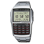 CASIO VINTAGE Mod. DATABANK CALCULATOR - SILVER wristwatch with multifunction quartz movement and 3 ATM water resistance.