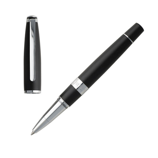 CERRUTI WRITING FASHION ACCESSORIES Mod. NSR9905A sleek black pen with silver accents and detachable cap