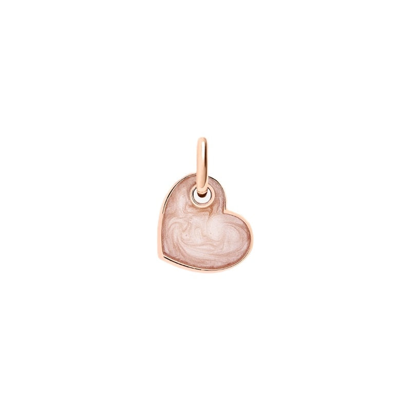 CHARMS DODO MOD. DMC4011HEARTERS9R heart charm in rose gold with marbled design